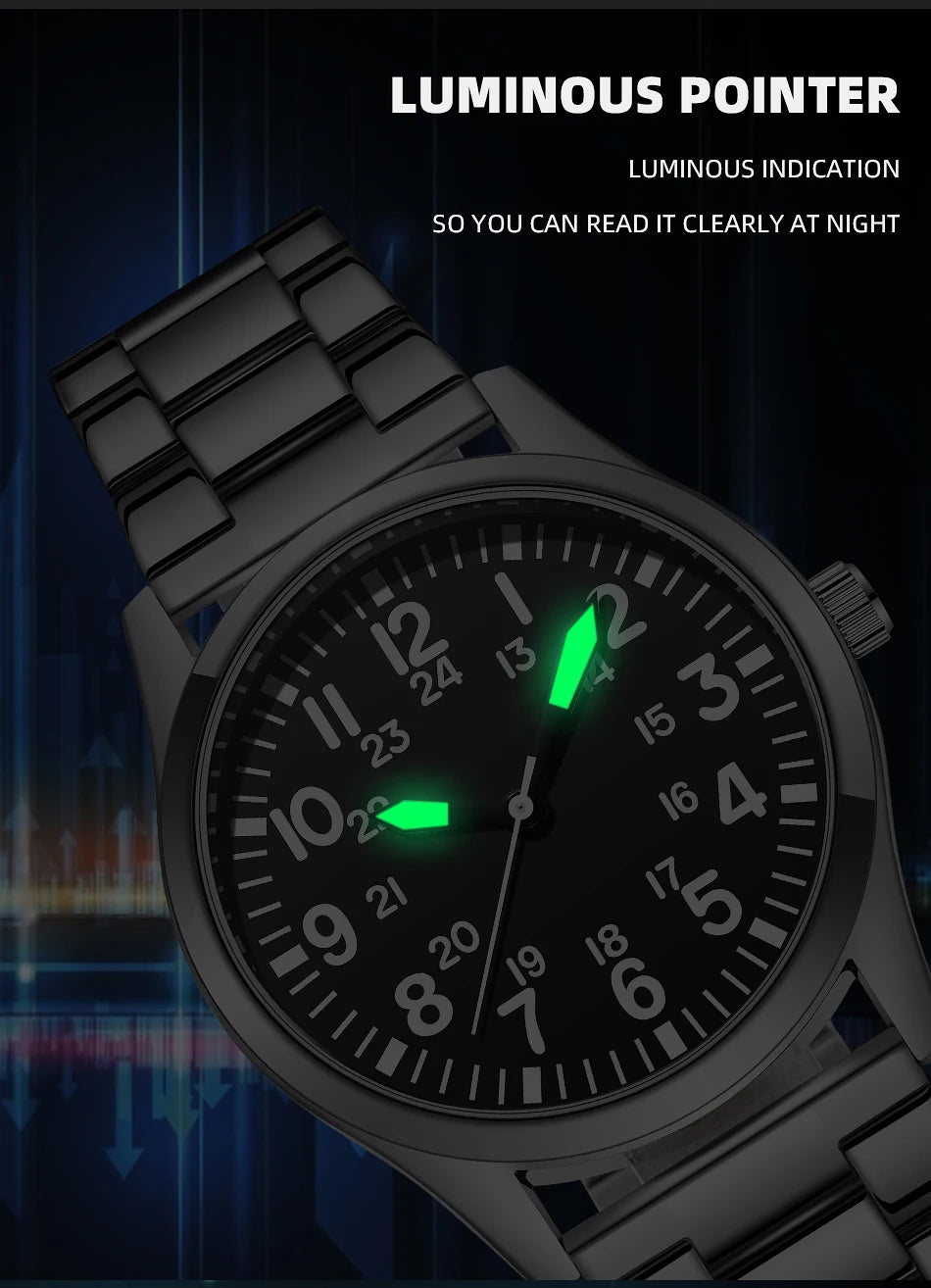 Field Watch with Steel Band – Easy Reading Dial and Japan Movement