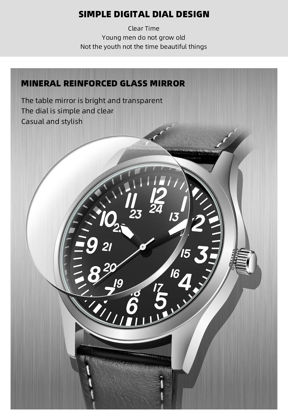 Field Watch with Steel Band – Easy Reading Dial and Japan Movement