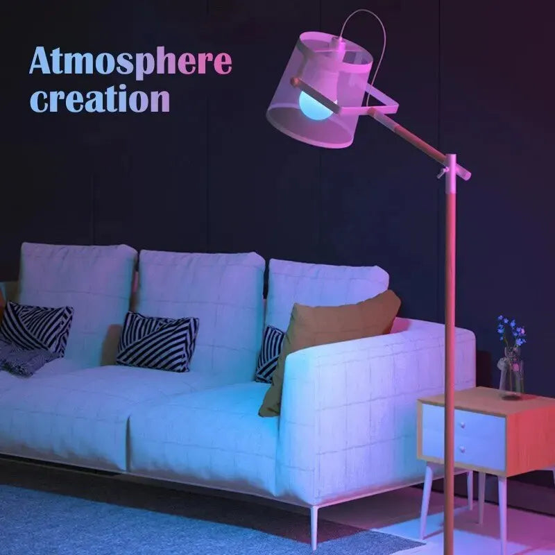 16-Color RGB LED Smart Bulb with Remote – Dimmable E27 Atmosphere Light