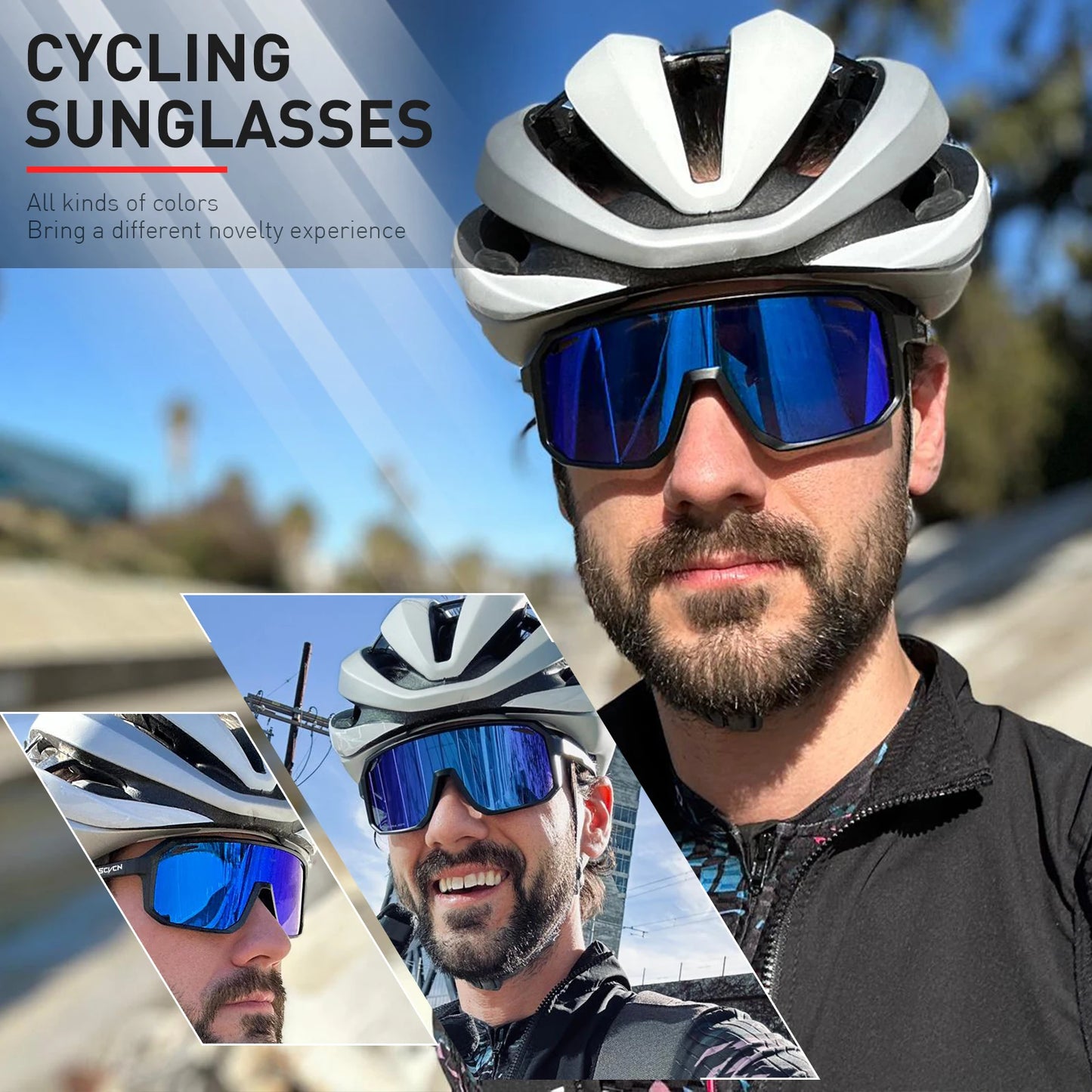 SCVCN Cycling Glasses Men & Women UV400 Outdoor Sports Sunglasses for MTB, Bike & Hiking