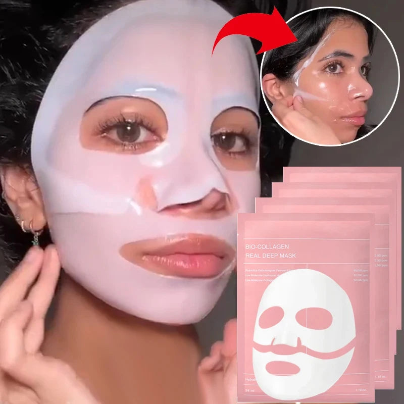 Bio Collagen Facial Mask – Deep Hydrating, Pore Shrinking, Overnight Brightening & Refreshing Korean Skincare