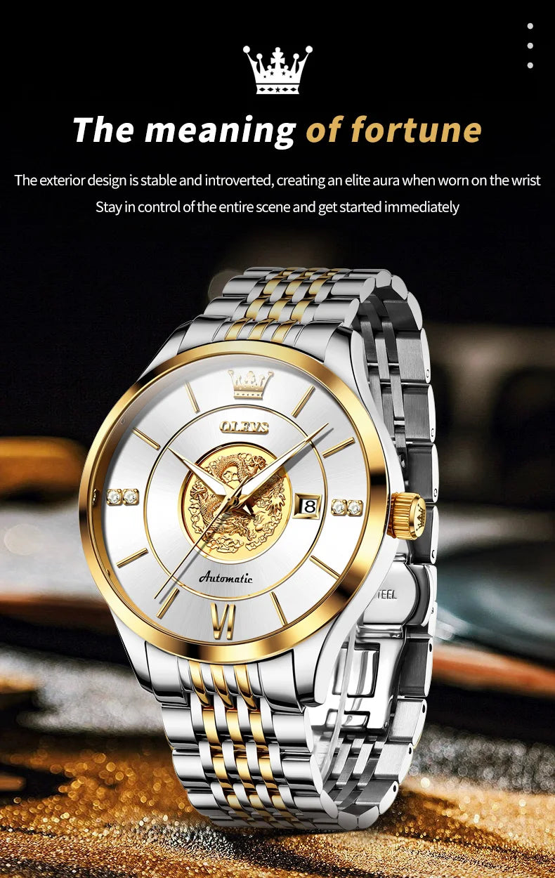 OLEVS Xianglong Relief Fully Automatic Mechanical Men's Watch – Model 6693