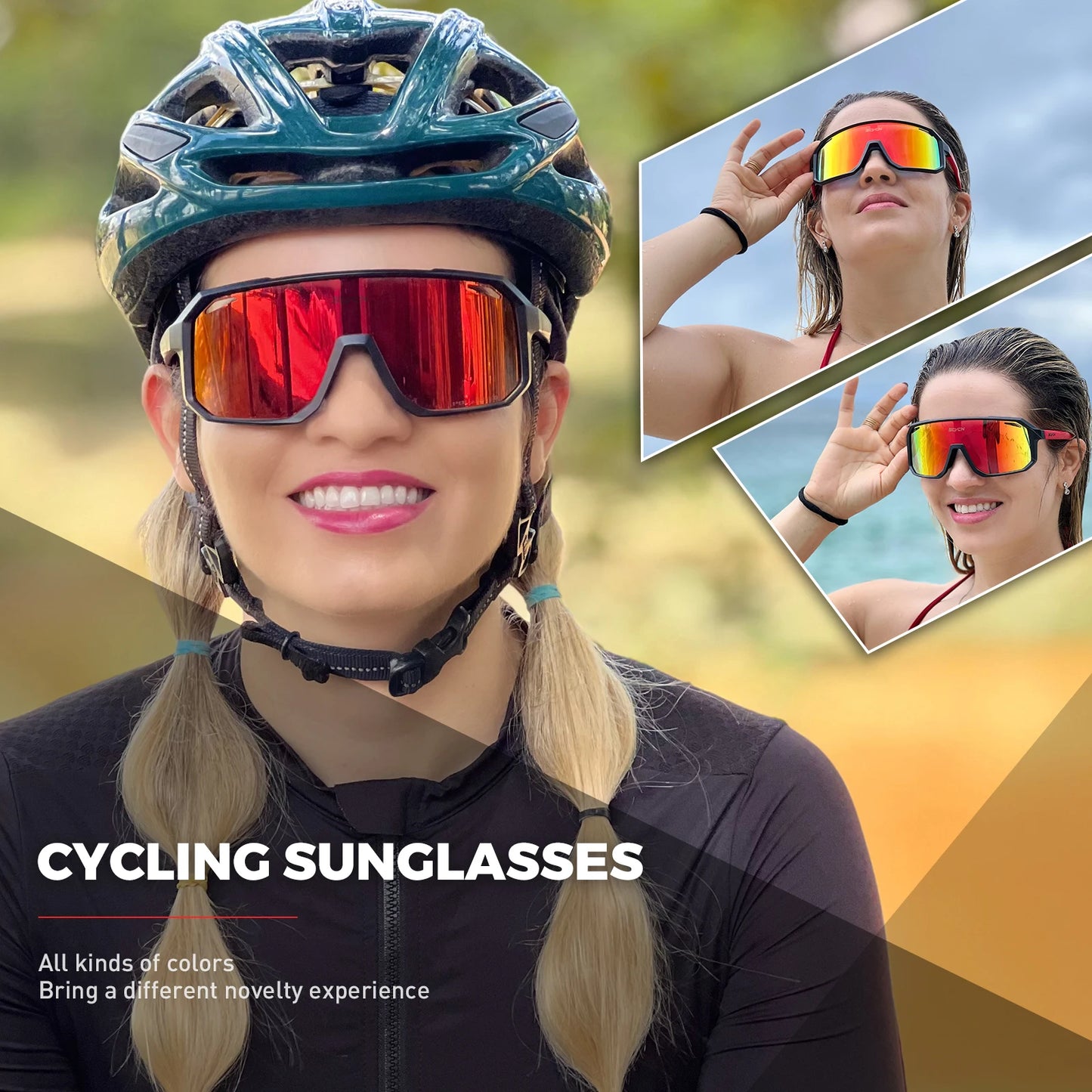 SCVCN Cycling Glasses Men & Women UV400 Outdoor Sports Sunglasses for MTB, Bike & Hiking
