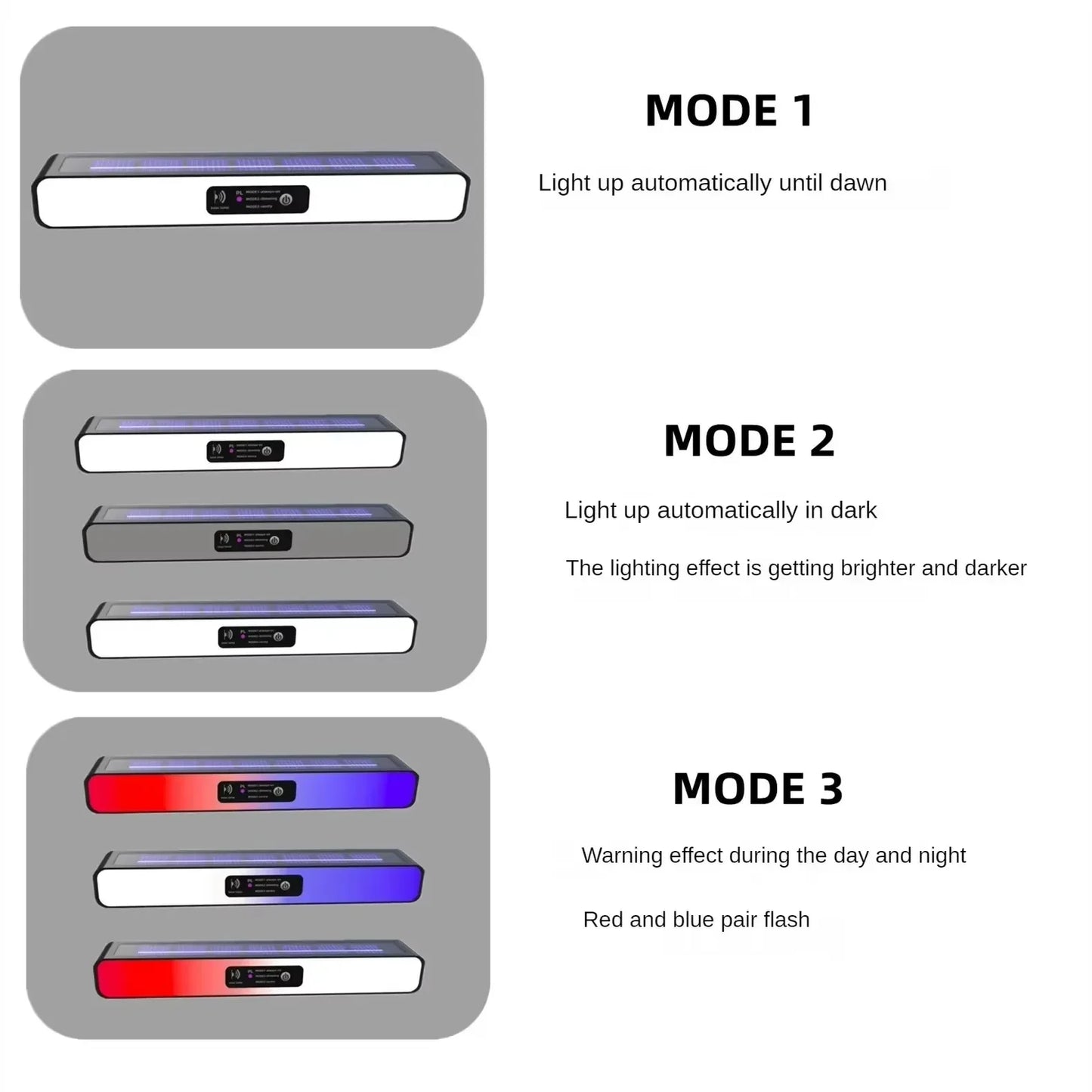 Rechargeable Solar LED Wall Lamp with Human Body Induction for Garden, Terrace & Street