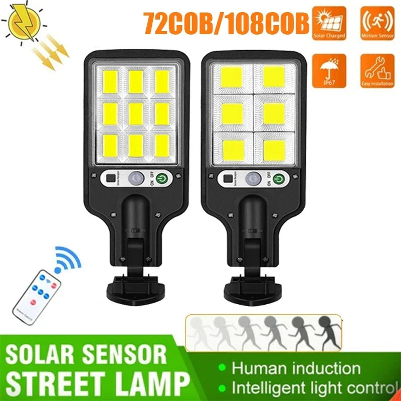 Rechargeable Solar LED Wall Lamp with Human Body Induction for Garden, Terrace & Street