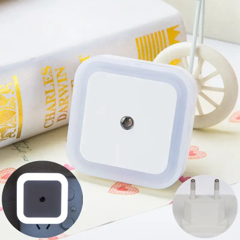 Wireless LED Night Light with Sensor - EU/US Plug for Bedroom, Child’s Room & Living Room