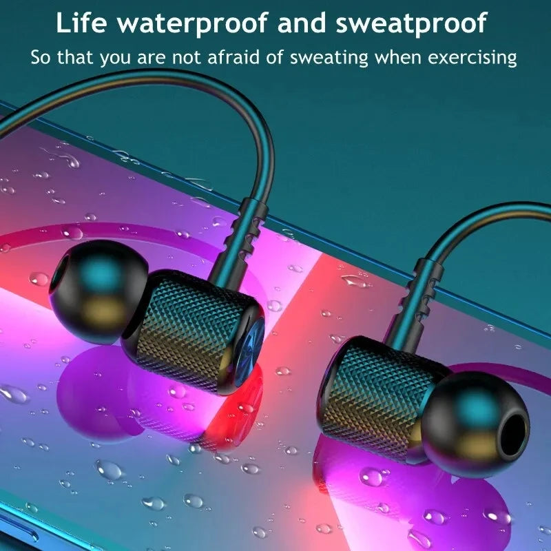 Wireless Bluetooth 5.0 Neckband Earphones – Waterproof, Hifi 9D Stereo Sport Headset