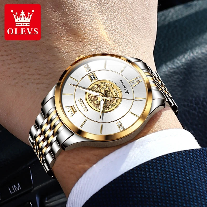 OLEVS Xianglong Relief Fully Automatic Mechanical Men's Watch – Model 6693