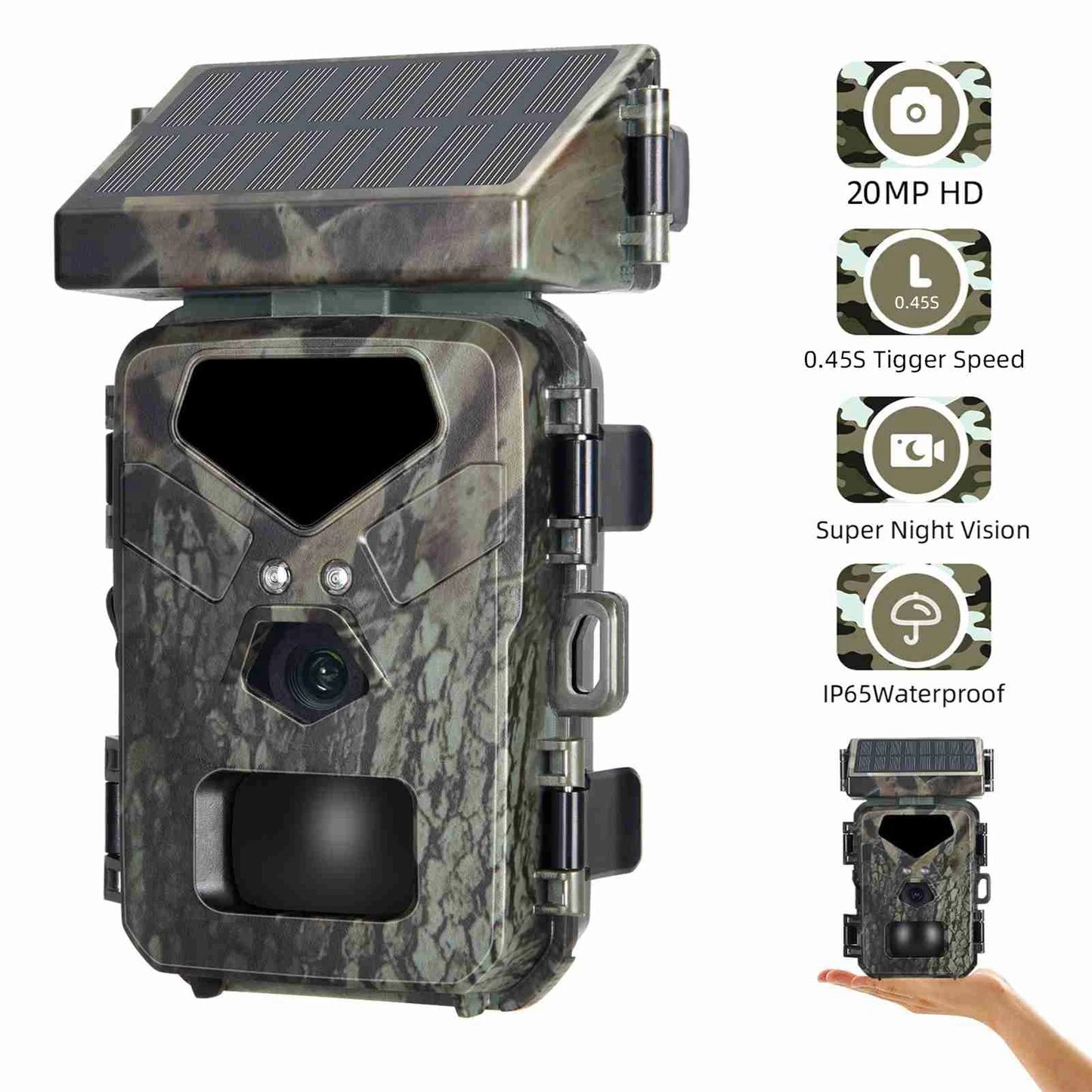1080P Waterproof IP65 Wildlife Camera with 0.45s Trigger Speed – 2.0 in Outdoor Hunting & Surveillance Camera