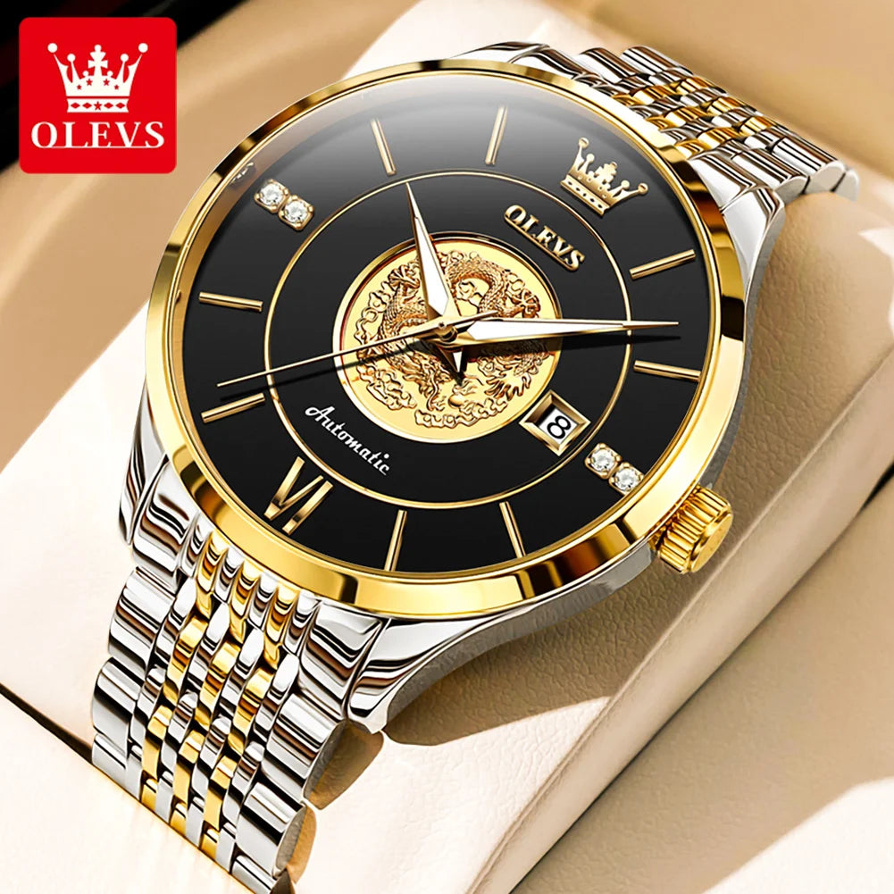 OLEVS Xianglong Relief Fully Automatic Mechanical Men's Watch – Model 6693