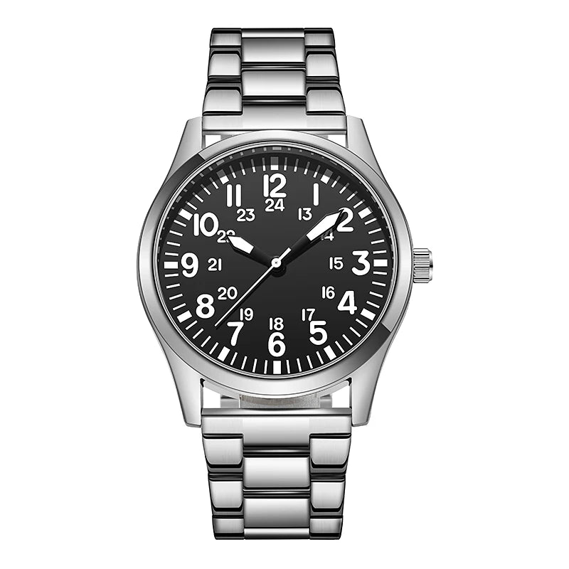 Field Watch with Steel Band – Easy Reading Dial and Japan Movement