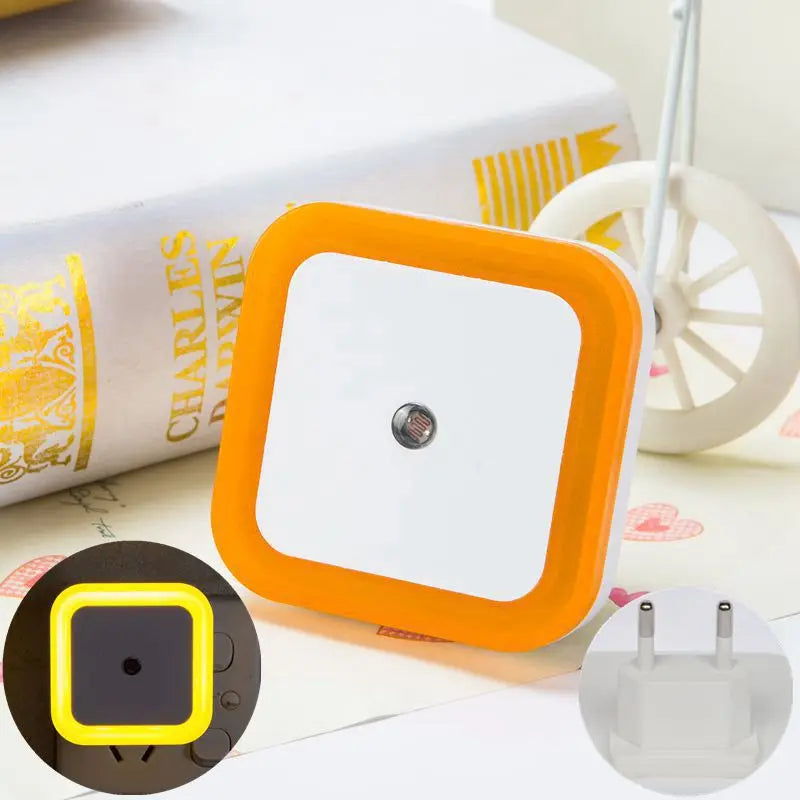 Wireless LED Night Light with Sensor - EU/US Plug for Bedroom, Child’s Room & Living Room