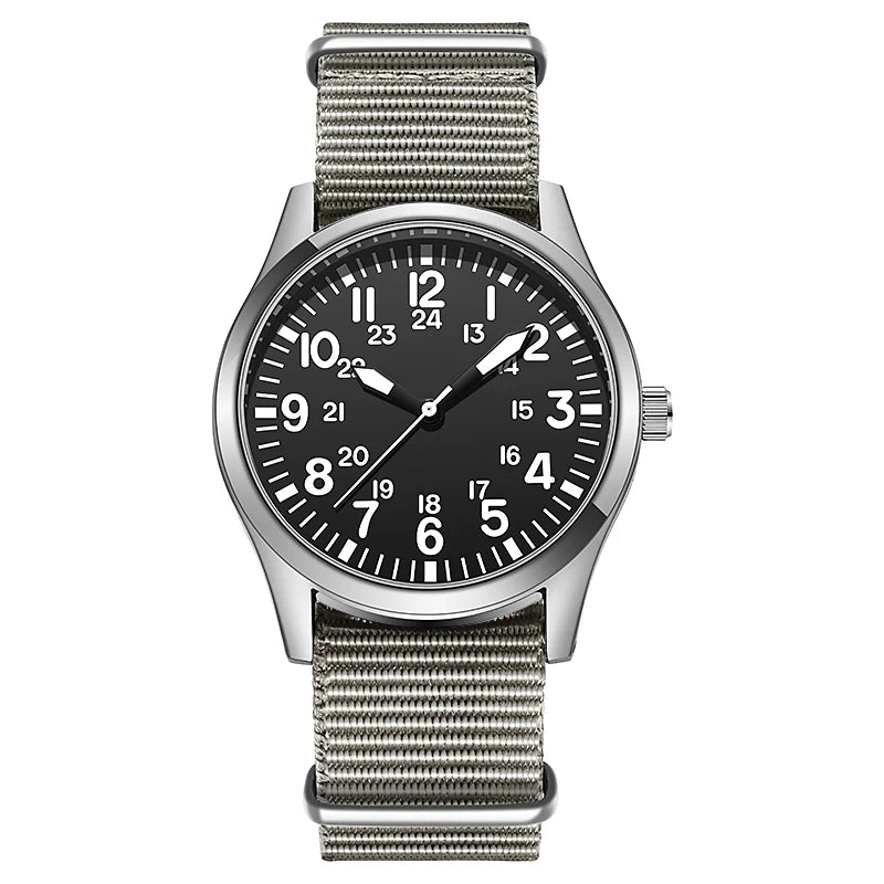 Field Watch with Steel Band – Easy Reading Dial and Japan Movement