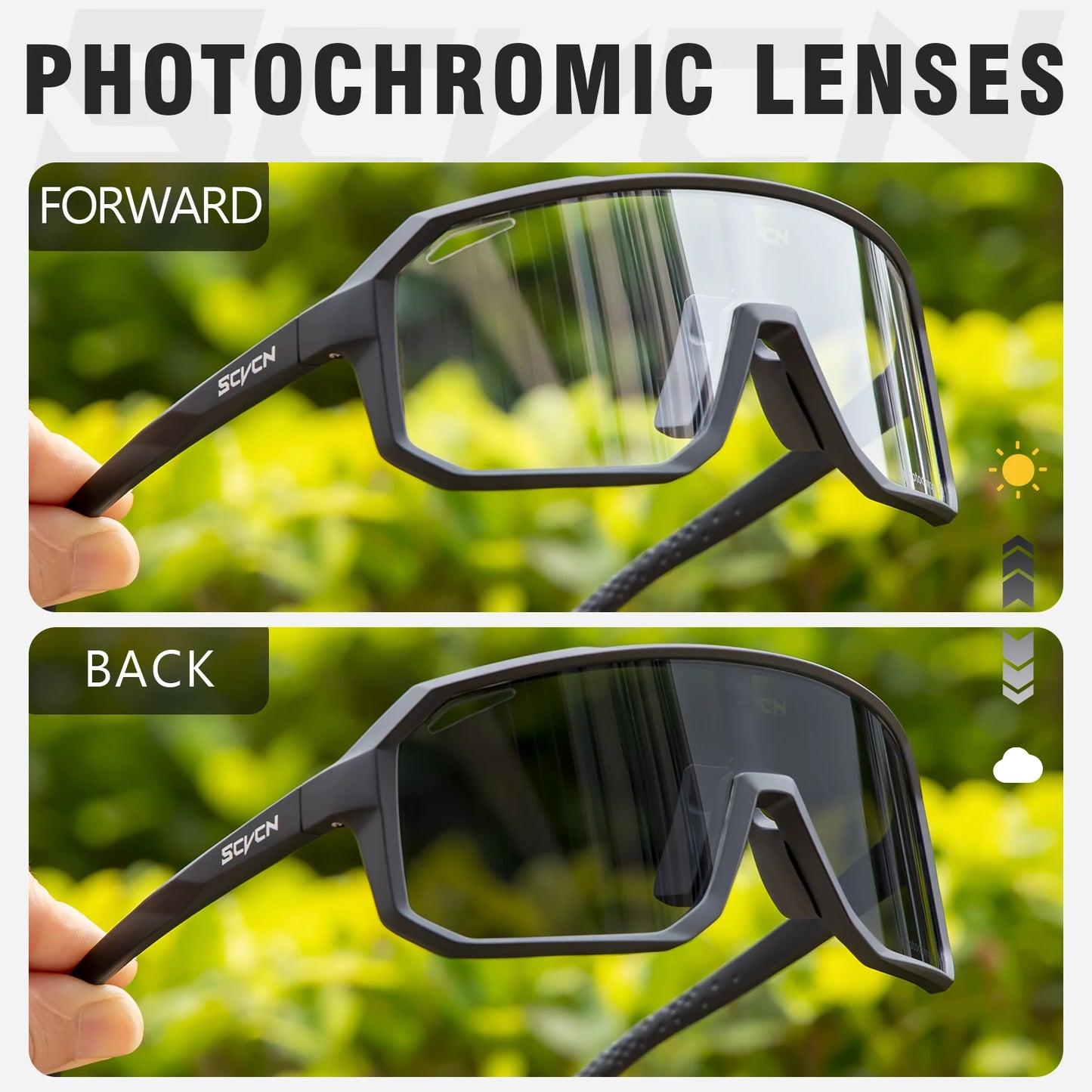 SCVCN Cycling Glasses Men & Women UV400 Outdoor Sports Sunglasses for MTB, Bike & Hiking