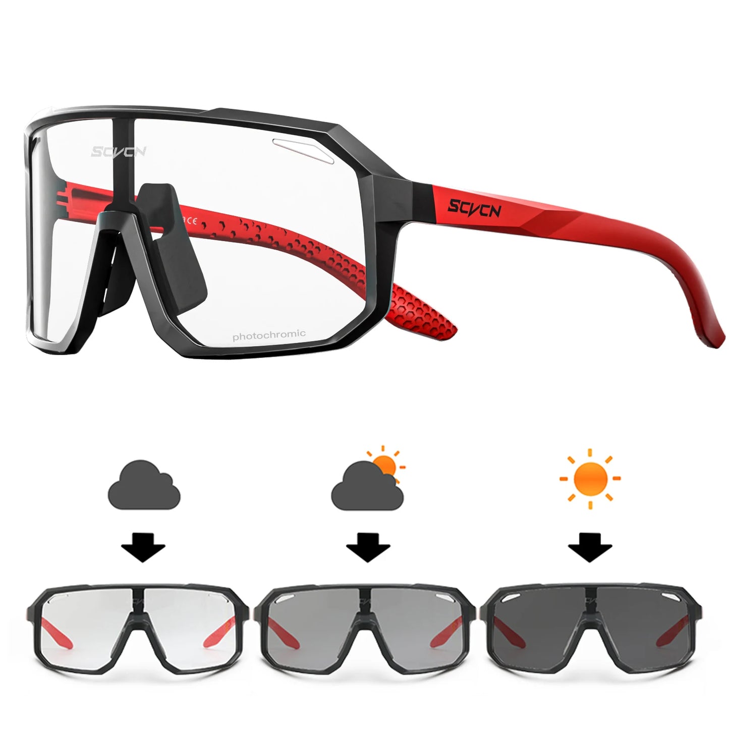 SCVCN Cycling Glasses Men & Women UV400 Outdoor Sports Sunglasses for MTB, Bike & Hiking