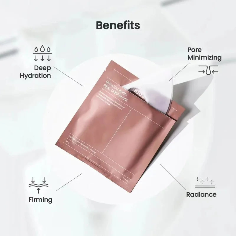 Bio Collagen Facial Mask – Deep Hydrating, Pore Shrinking, Overnight Brightening & Refreshing Korean Skincare