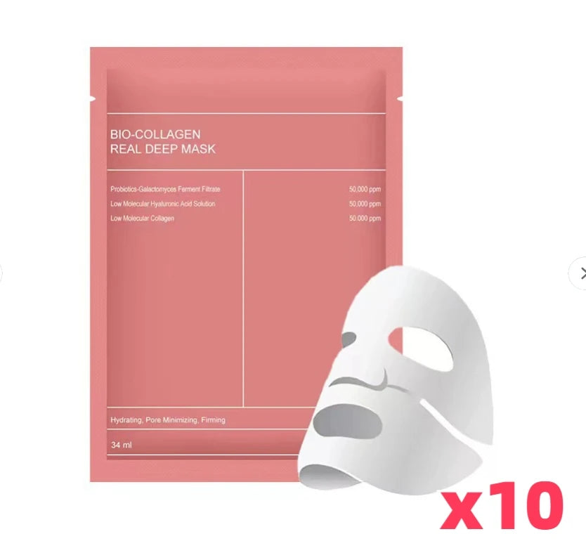 Bio Collagen Facial Mask – Deep Hydrating, Pore Shrinking, Overnight Brightening & Refreshing Korean Skincare
