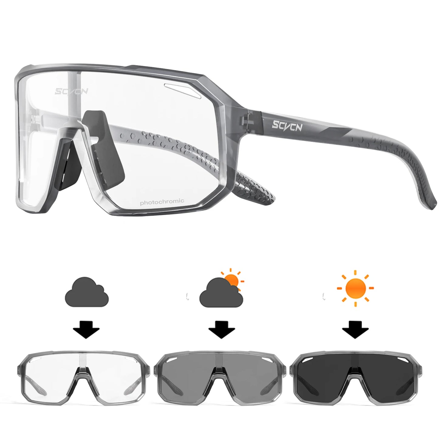 SCVCN Cycling Glasses Men & Women UV400 Outdoor Sports Sunglasses for MTB, Bike & Hiking