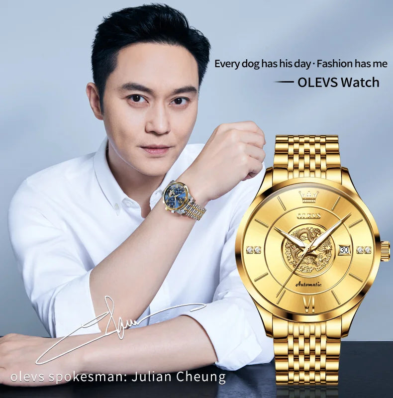 OLEVS Xianglong Relief Fully Automatic Mechanical Men's Watch – Model 6693
