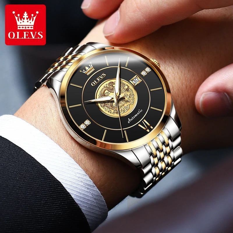 OLEVS Xianglong Relief Fully Automatic Mechanical Men's Watch – Model 6693