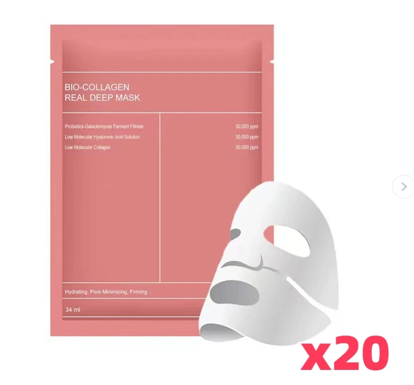 Bio Collagen Facial Mask – Deep Hydrating, Pore Shrinking, Overnight Brightening & Refreshing Korean Skincare