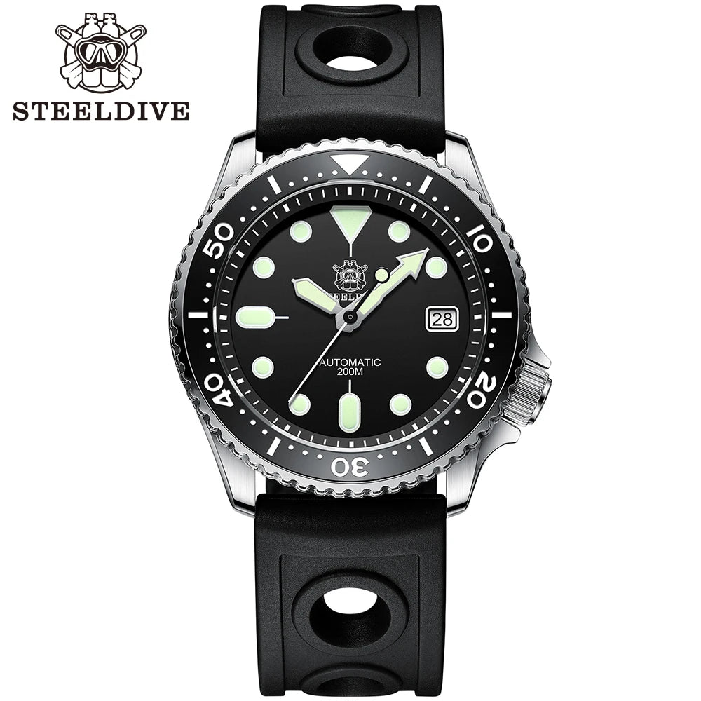 Steeldive SD1996 Men's Dive Watch – 41mm Automatic NH35 Mechanical Diver Watch with Bracelet