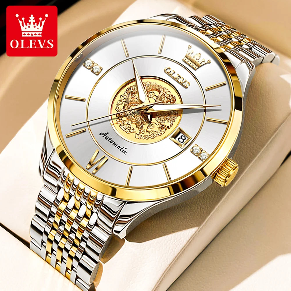OLEVS Xianglong Relief Fully Automatic Mechanical Men's Watch – Model 6693