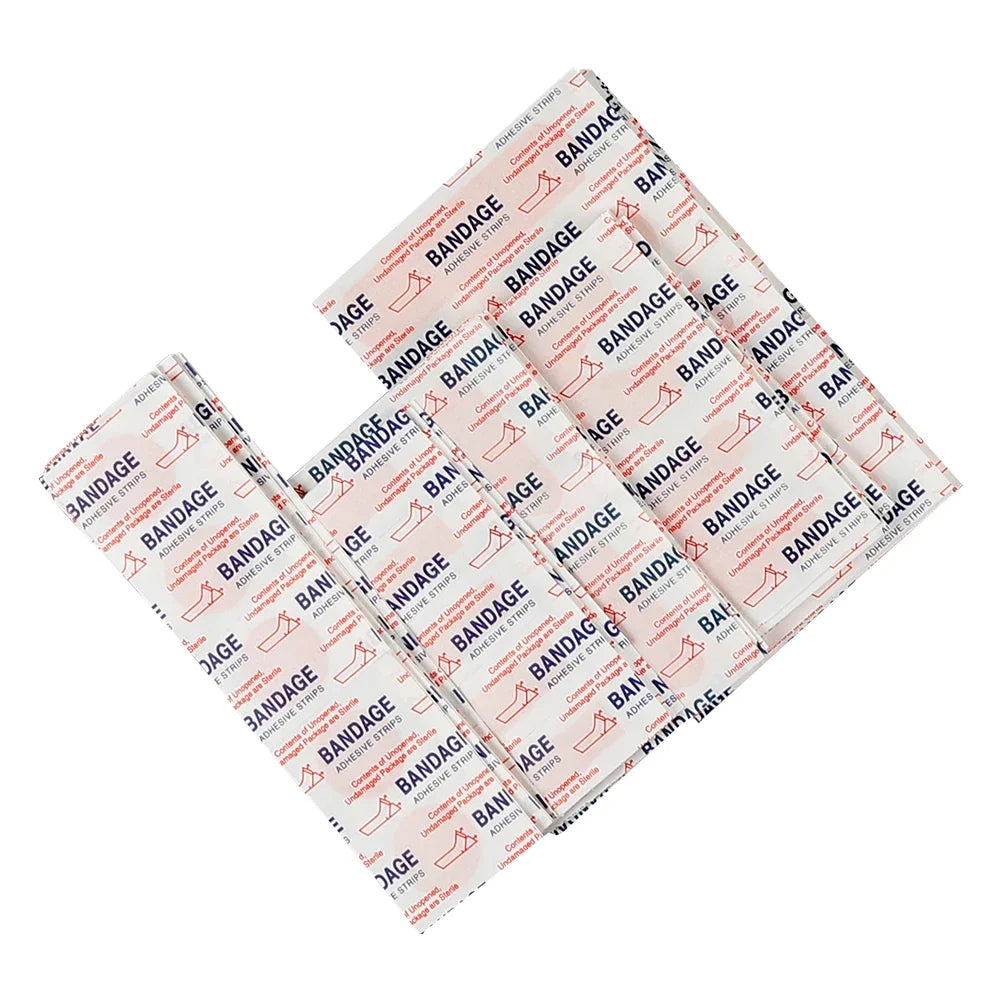 100pcs Variety Shapes Waterproof Bandage Breathable First Band Aid Wound Dressing Medical Tape Wound Plaster Bandaids Pansement