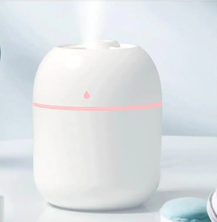 250ML USB Mini Air Humidifier & Aroma Essential Oil Diffuser – Ultrasonic, Mute Mist Maker with LED Color Lamp for Home & Car