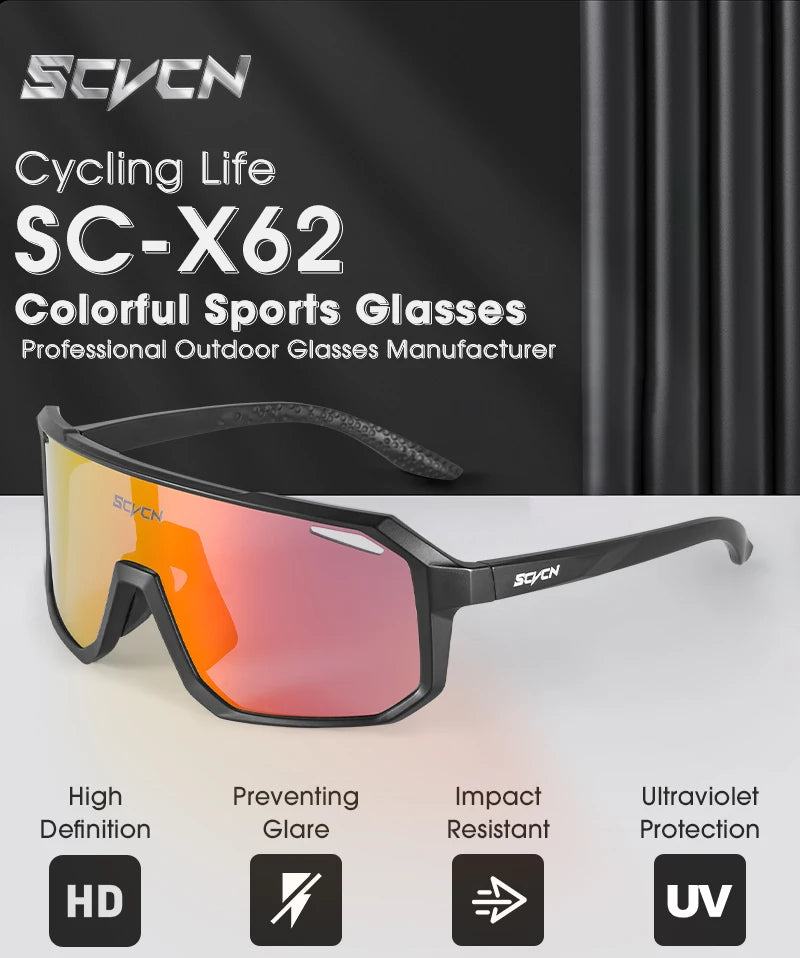 SCVCN Cycling Glasses Men & Women UV400 Outdoor Sports Sunglasses for MTB, Bike & Hiking