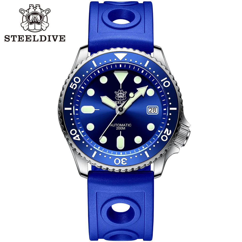 Steeldive SD1996 Men's Dive Watch – 41mm Automatic NH35 Mechanical Diver Watch with Bracelet