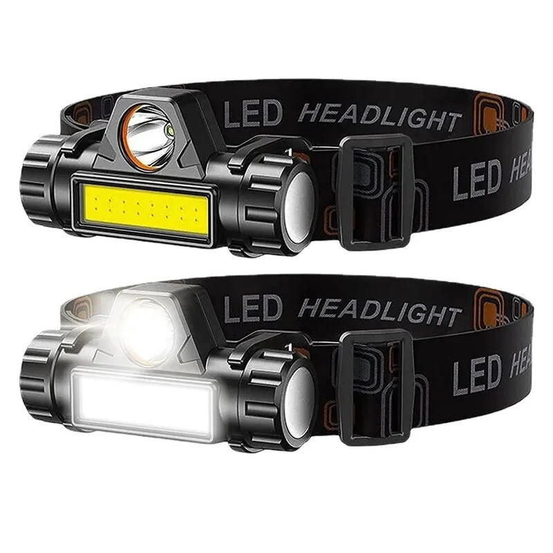 Rechargeable COB LED USB Headlamp with Magnetic Mount - Waterproof & Super Bright for Outdoors