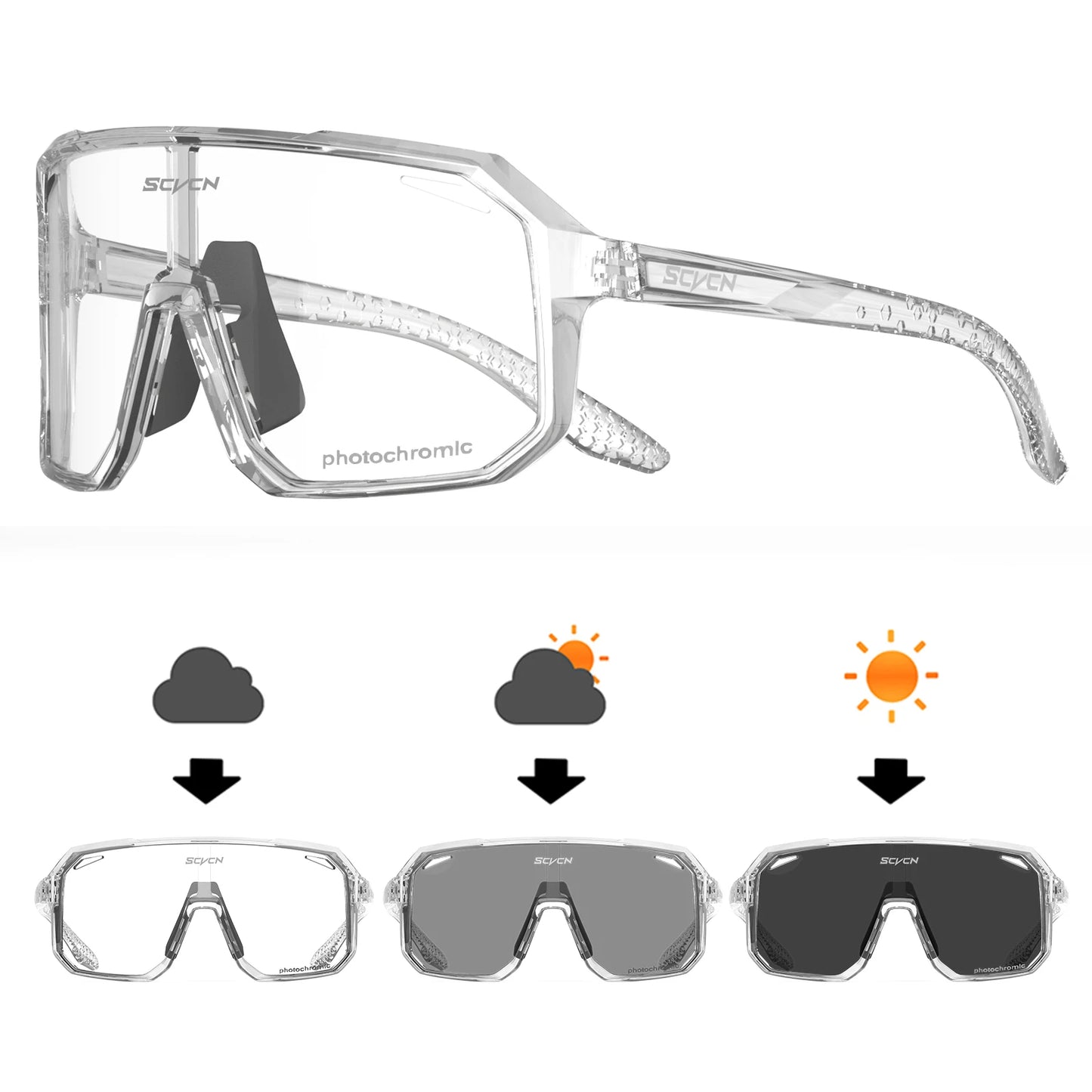 SCVCN Cycling Glasses Men & Women UV400 Outdoor Sports Sunglasses for MTB, Bike & Hiking