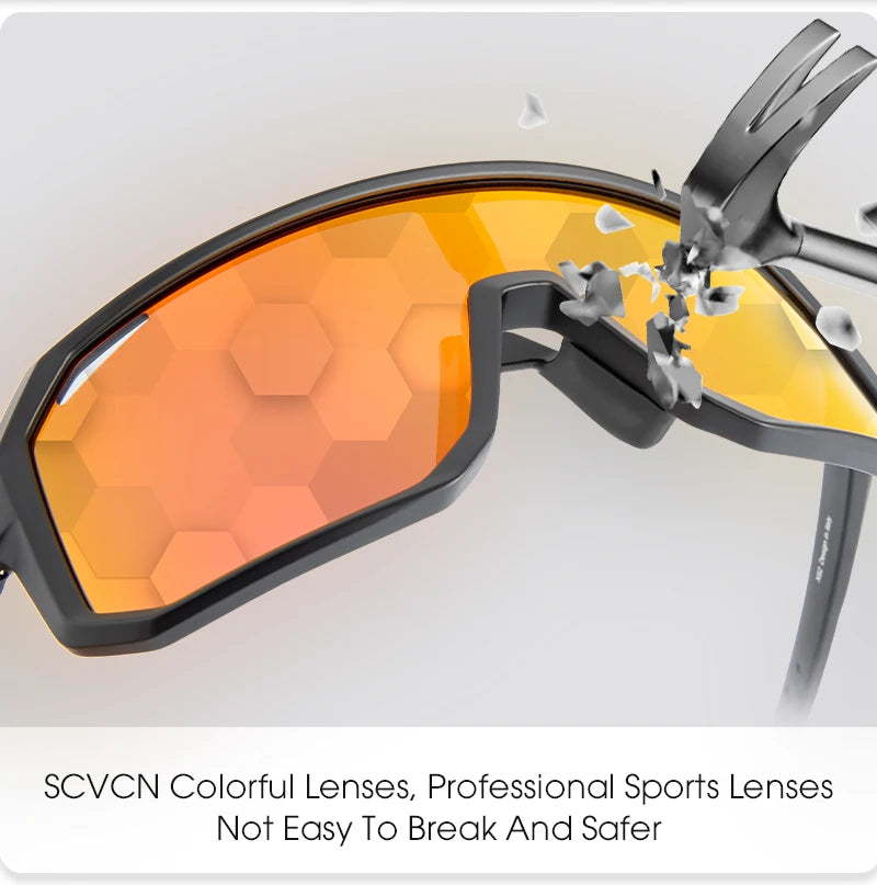 SCVCN Cycling Glasses Men & Women UV400 Outdoor Sports Sunglasses for MTB, Bike & Hiking