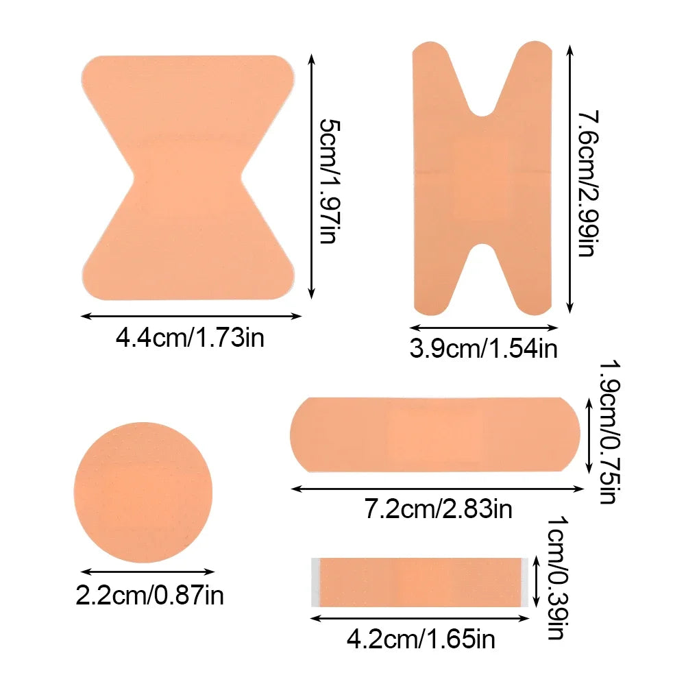 100pcs Variety Shapes Waterproof Bandage Breathable First Band Aid Wound Dressing Medical Tape Wound Plaster Bandaids Pansement
