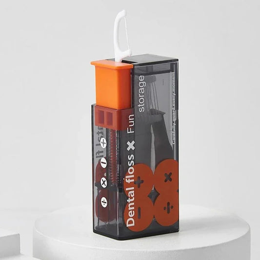 Portable Floss Dispenser with 10 Disposable Floss Sticks - Oral Care Organizer