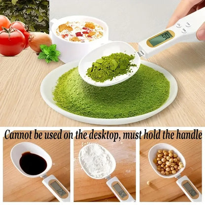 Mini Digital Kitchen Scale with Spoon – LCD Food Scale, 0.1-500g for Cooking & Baking