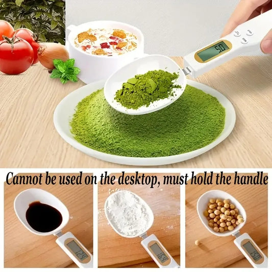 Mini Digital Kitchen Scale with Spoon – LCD Food Scale, 0.1-500g for Cooking & Baking