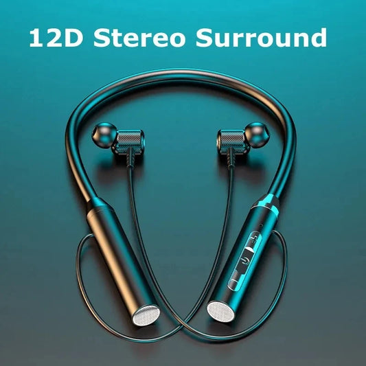 Wireless Bluetooth 5.0 Neckband Earphones – Waterproof, Hifi 9D Stereo Sport Headset