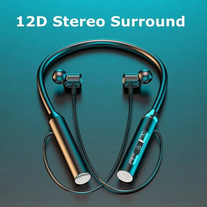 Wireless Bluetooth 5.0 Neckband Earphones – Waterproof, Hifi 9D Stereo Sport Headset