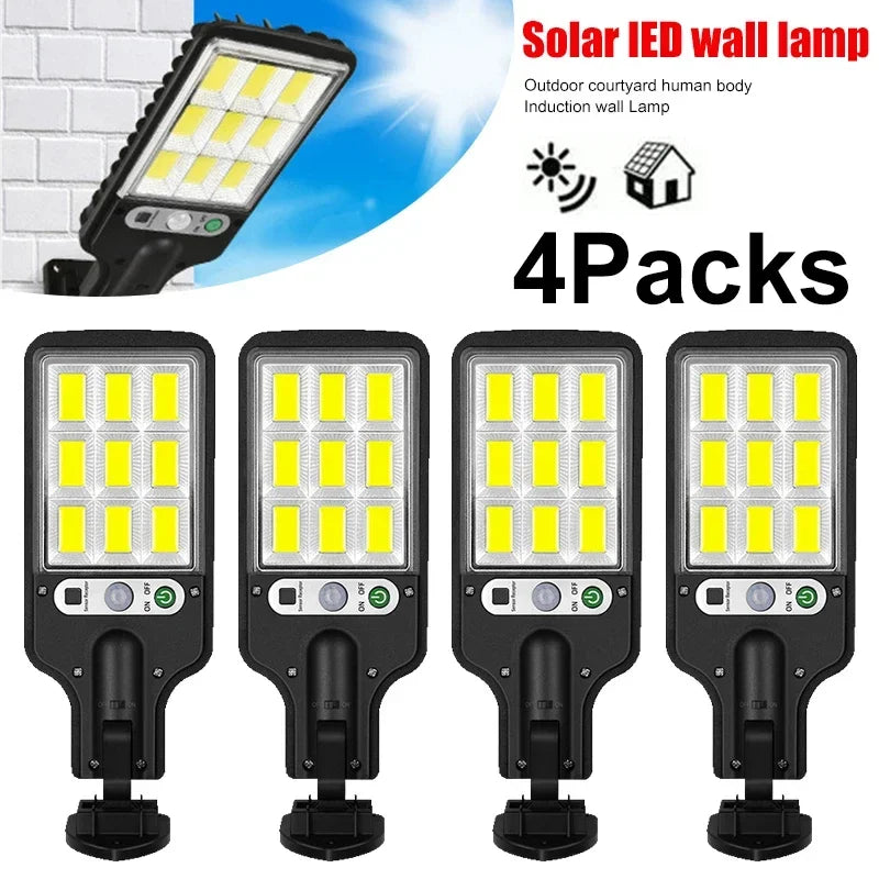 Rechargeable Solar LED Wall Lamp with Human Body Induction for Garden, Terrace & Street