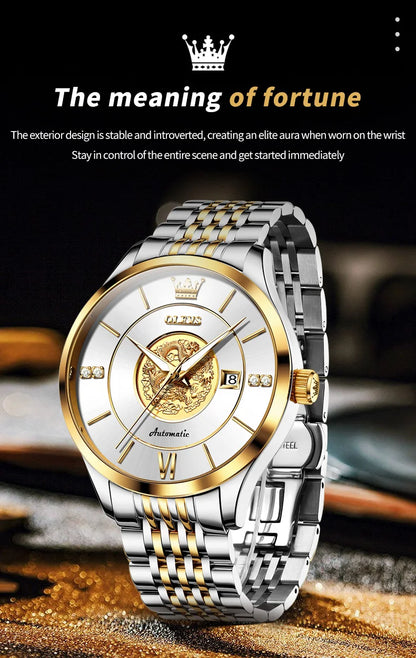 OLEVS Xianglong Relief Fully Automatic Mechanical Men's Watch – Model 6693