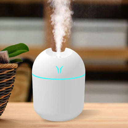 250ML USB Mini Air Humidifier & Aroma Essential Oil Diffuser – Ultrasonic, Mute Mist Maker with LED Color Lamp for Home & Car