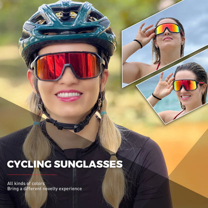 SCVCN Cycling Glasses Men & Women UV400 Outdoor Sports Sunglasses for MTB, Bike & Hiking