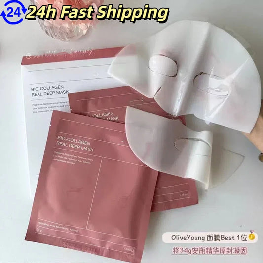 Bio Collagen Facial Mask – Deep Hydrating, Pore Shrinking, Overnight Brightening & Refreshing Korean Skincare