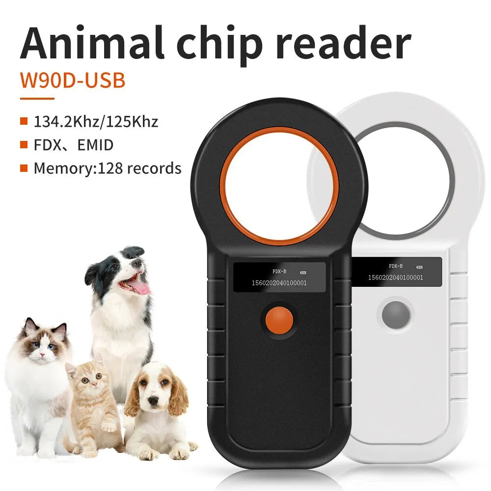 134.2KHz RFID Animal Reader 15 Digits 125KHz Pet ID Scanner EMID FDX-B ISO 11784/85 Microchip Tag Registration