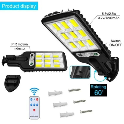 Rechargeable Solar LED Wall Lamp with Human Body Induction for Garden, Terrace & Street