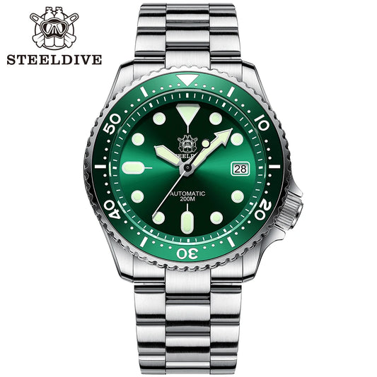 Steeldive SD1996 Men's Dive Watch – 41mm Automatic NH35 Mechanical Diver Watch with Bracelet