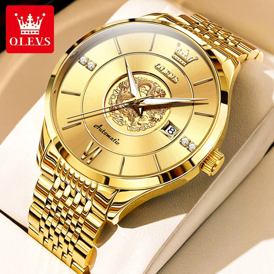 OLEVS Xianglong Relief Fully Automatic Mechanical Men's Watch – Model 6693