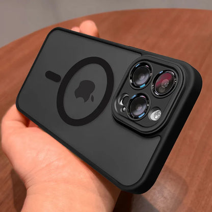 Luxury Matte Armor Magnetic Wireless Charging Case for iPhone 11-16 Pro Max